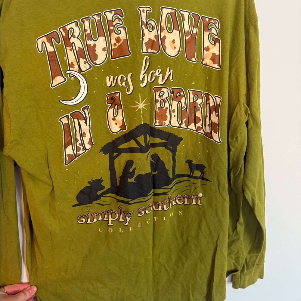 Simply Southern Moss Green long sleeved shirt